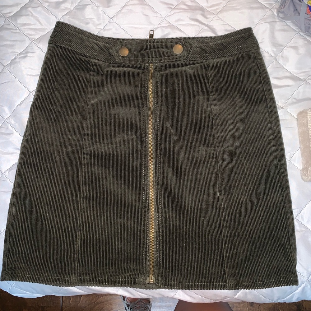 Dark green corduroy skirt